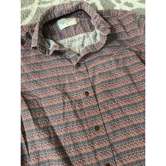 Blue and Red Multicolor Patterned Cargo Quay Button Up Short Sleeve Top - Picture 1 of 4